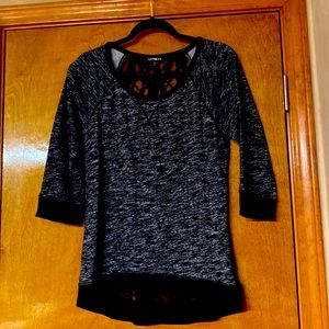Express sweater with lace back detail